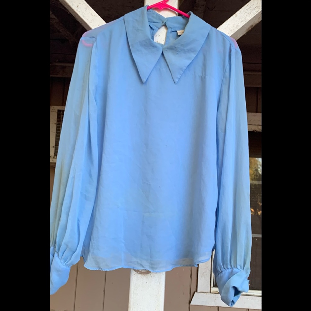 Eva Mendes Blue Blouse